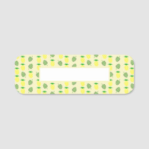 Tropical Summer Wedding Pineapple and Palm Leaves Name Tag