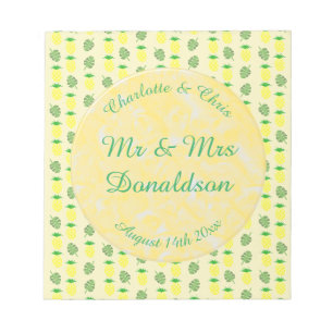 Tropical Summer Wedding Pineapple and Palm Leaves Notepad