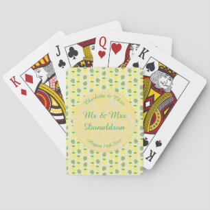 Tropical Summer Wedding Pineapple and Palm Leaves Playing Cards