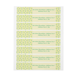 Tropical Summer Wedding Pineapple and Palm Leaves Wraparound Address Label