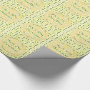 Tropical Summer Wedding Pineapple and Palm Leaves Wrapping Paper