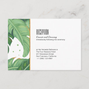 Tropical Summer Wedding Reception Card