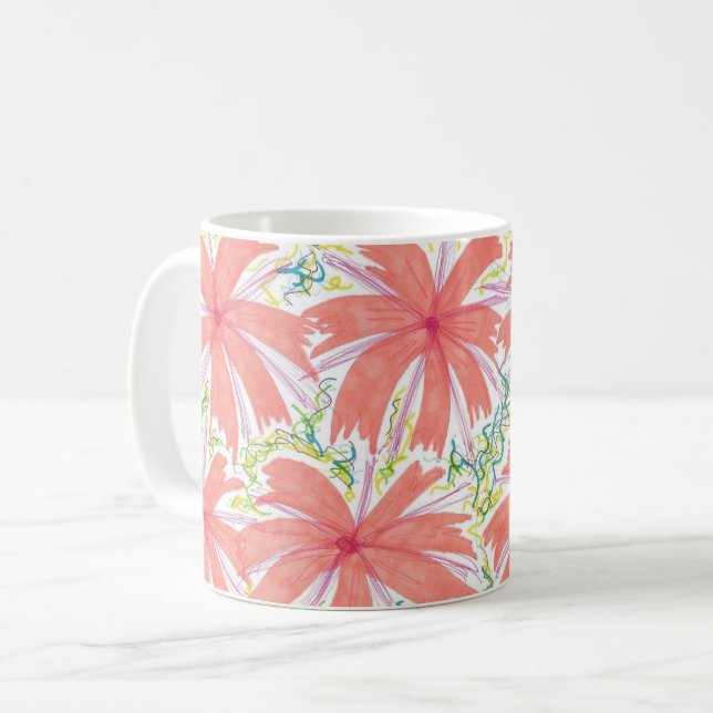 Tropical Sunburst Flower Mug (Front Left)