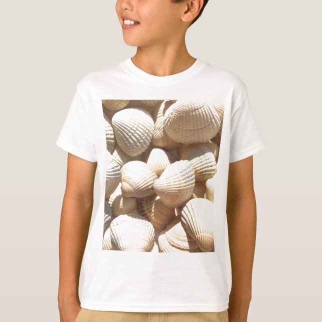 Tropical Sunny Exotic Sea Shells T-Shirt (Front)