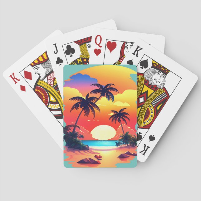 TROPICAL SUNRISE AT THE BEACH  PLAYING CARDS (Back)