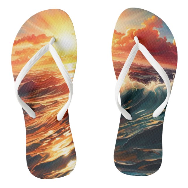 Tropical Sunrise Flip Flops (Footbed)