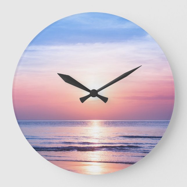 Tropical Sunrise: Sea, Sky, Serenity Large Clock (Front)