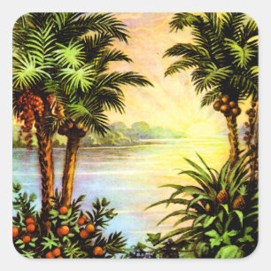 Tropical Sunrise Square Sticker