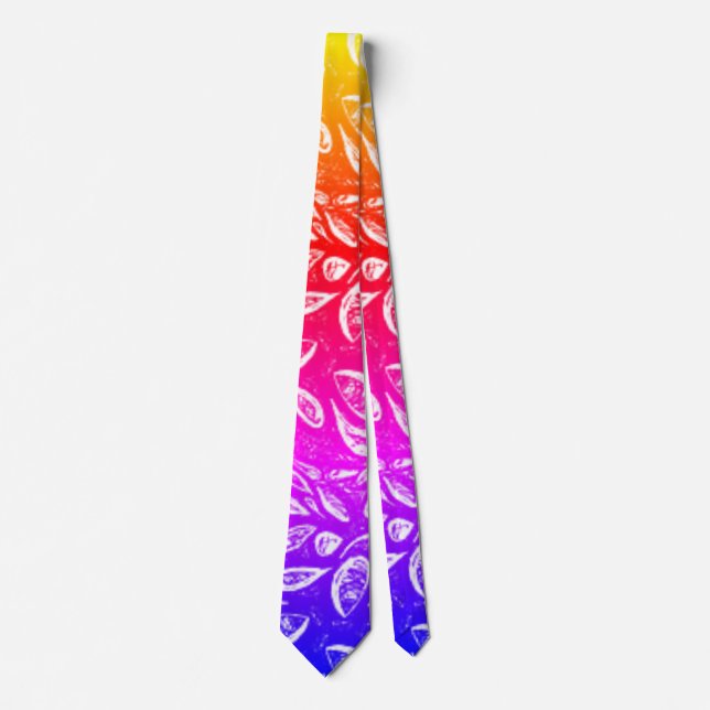 "Tropical Sunrise" Trendy Beach Style Modern Men's Tie (Front)