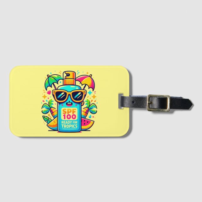 Tropical Sunscreen Fun  Luggage Tag (Front Horizontal)