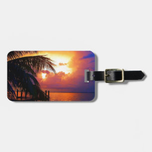 Tropical Sunset and Palm Tree Luggage Tag
