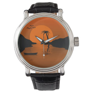 Tropical Sunset Art Watch