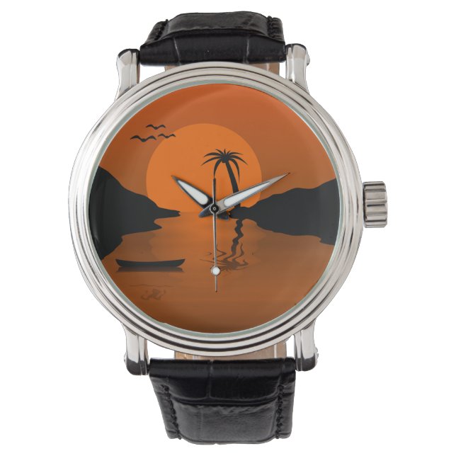 Tropical Sunset Art Watch (Front)