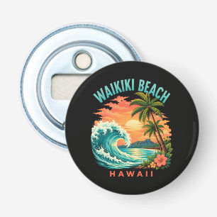 Tropical Sunset at Waikiki Beach Hawaii Bottle Opener