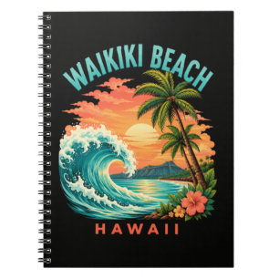 Tropical Sunset at Waikiki Beach Hawaii Notebook