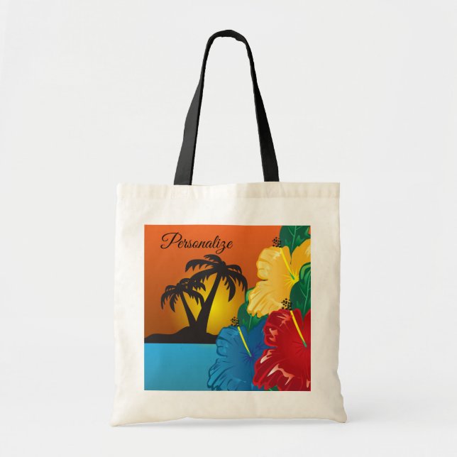 Tropical Sunset Beach Bag (Front)