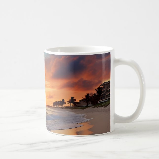 Tropical Sunset Beach Coffee Mug (Right)