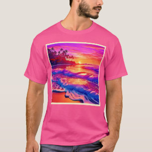 Tropical Sunset: Beach Glow Art T-Shirt