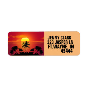 TROPICAL SUNSET BEACH RETURN ADDRESS LABELS