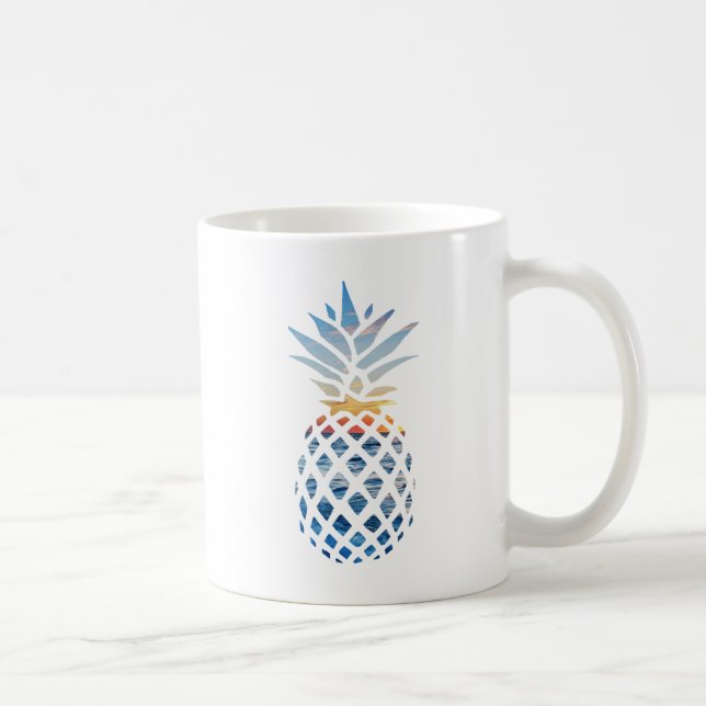 Tropical Sunset Beach Scene Pineapple Coffee Mug (Right)