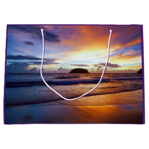 Tropical Sunset Beach Shore Large Gift Bag