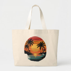 Tropical Sunset Beach Tote Bag