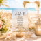 Tropical Sunset Beach Wedding Seating Chart Card