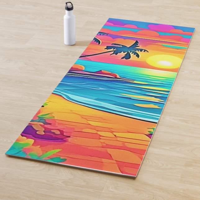 Tropical Sunset Beach Yoga Mat (In Situ)