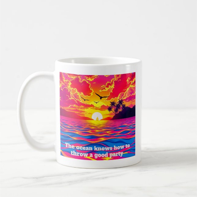 Tropical Sunset Bliss Coffee Mug (Left)