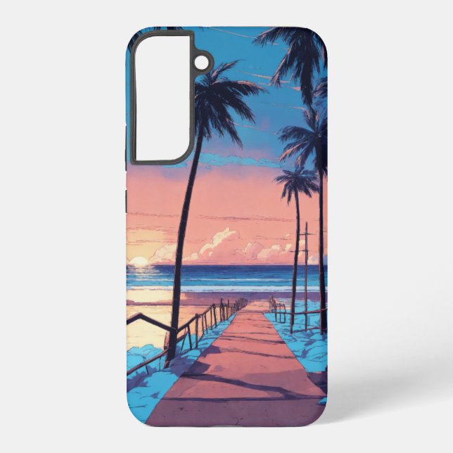 Tropical Sunset Bliss Samsung Galaxy S22+ Case (Back)