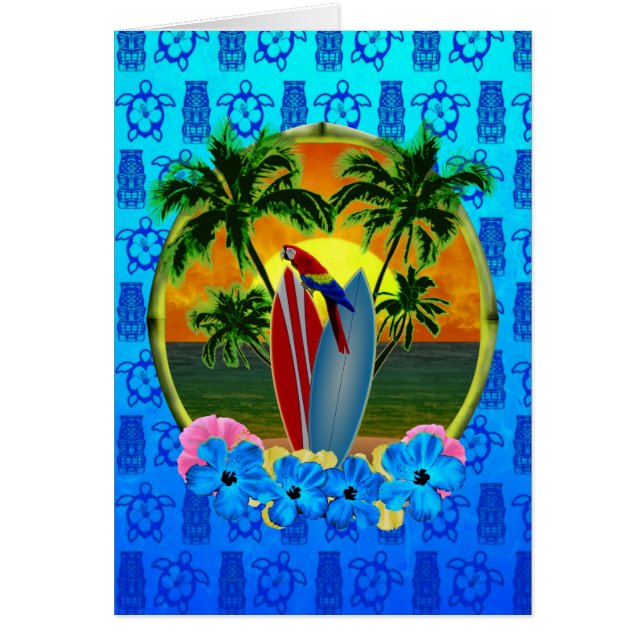 Tropical Sunset Blue Tiki (Front)