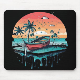 Tropical Sunset Boat Mouse Mat