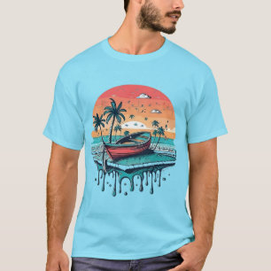 Tropical Sunset Boat T-Shirt