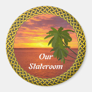 Tropical Sunset Bordered Stateroom Door Marker Magnet