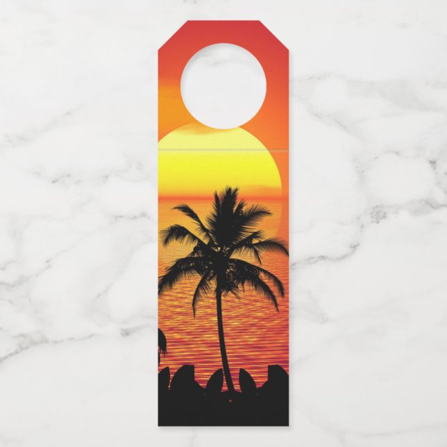 Tropical Sunset Bottle Tag (Front)
