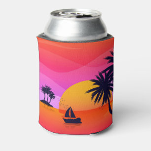 Tropical Sunset Can Cooler