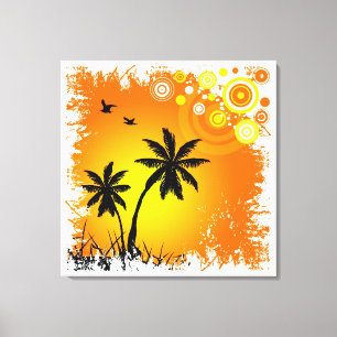 Tropical sunset canvas print