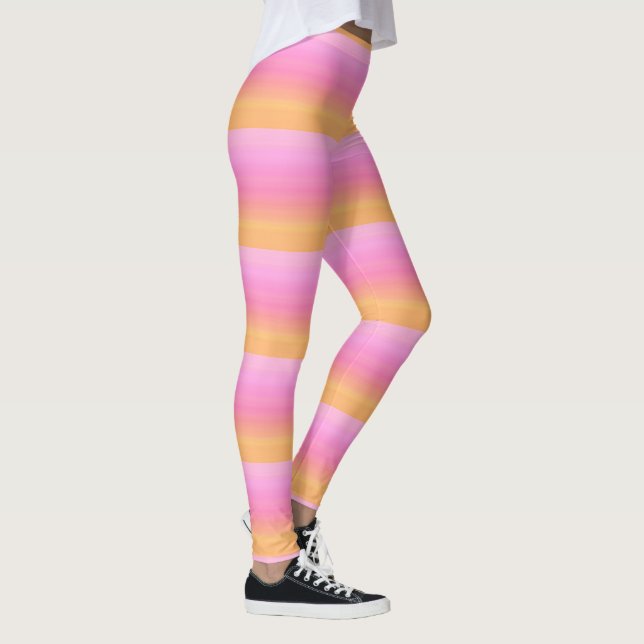 Tropical Sunset Colours Pink and Orange Leggings (Right)