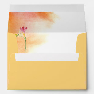 Tropical Sunset Colours Watercolor Freesia Envelope