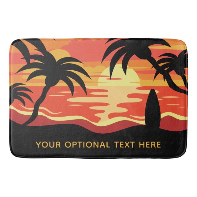Tropical Sunset custom text bath mats (Front)