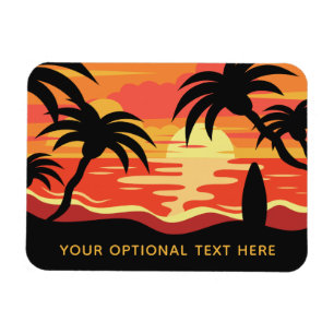 Tropical Sunset custom text magnet