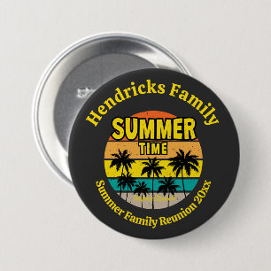 Tropical Sunset Family Reunion Custom  7.5 Cm Round Badge