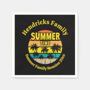 Tropical Sunset Family Reunion Custom  Napkin