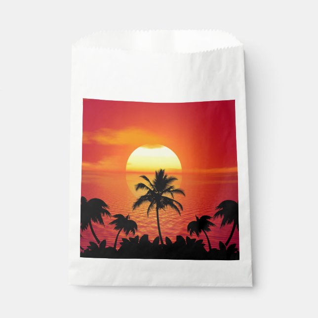 Tropical Sunset Favour Bags (Front)