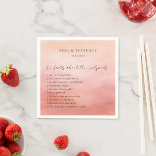 Tropical Sunset Fun Facts Elegant Wedding Napkin
