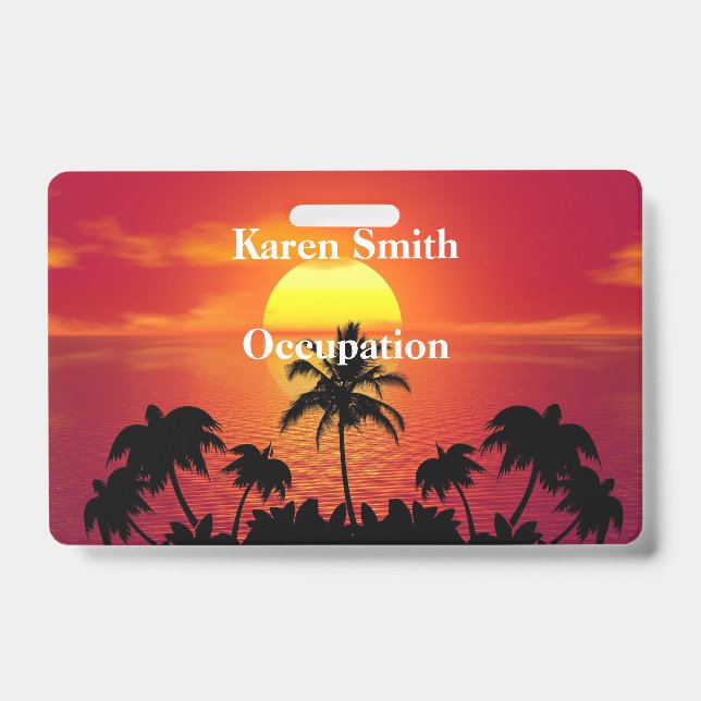 Tropical Sunset ID Badge (Front)
