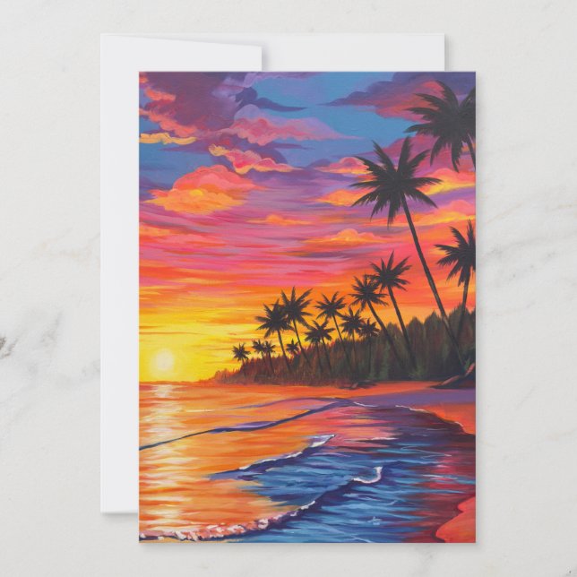 Tropical Sunset Invitation (Front)