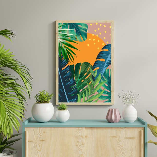 Tropical Sunset Landscape Jungle Abstract Poster (Creator Uploaded)
