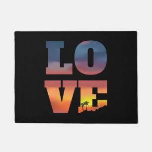 Tropical Sunset Love Doormat