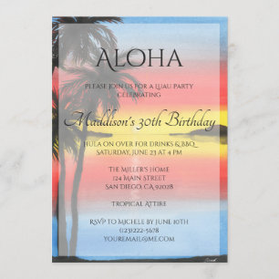Tropical Sunset Luau Invitation